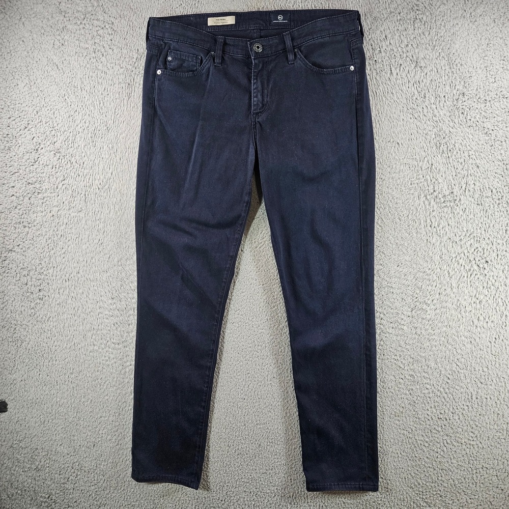AG Adriano Goldschmied The Prima Mid-Rise Cigarette Jeans Navy Blue‎ 28R